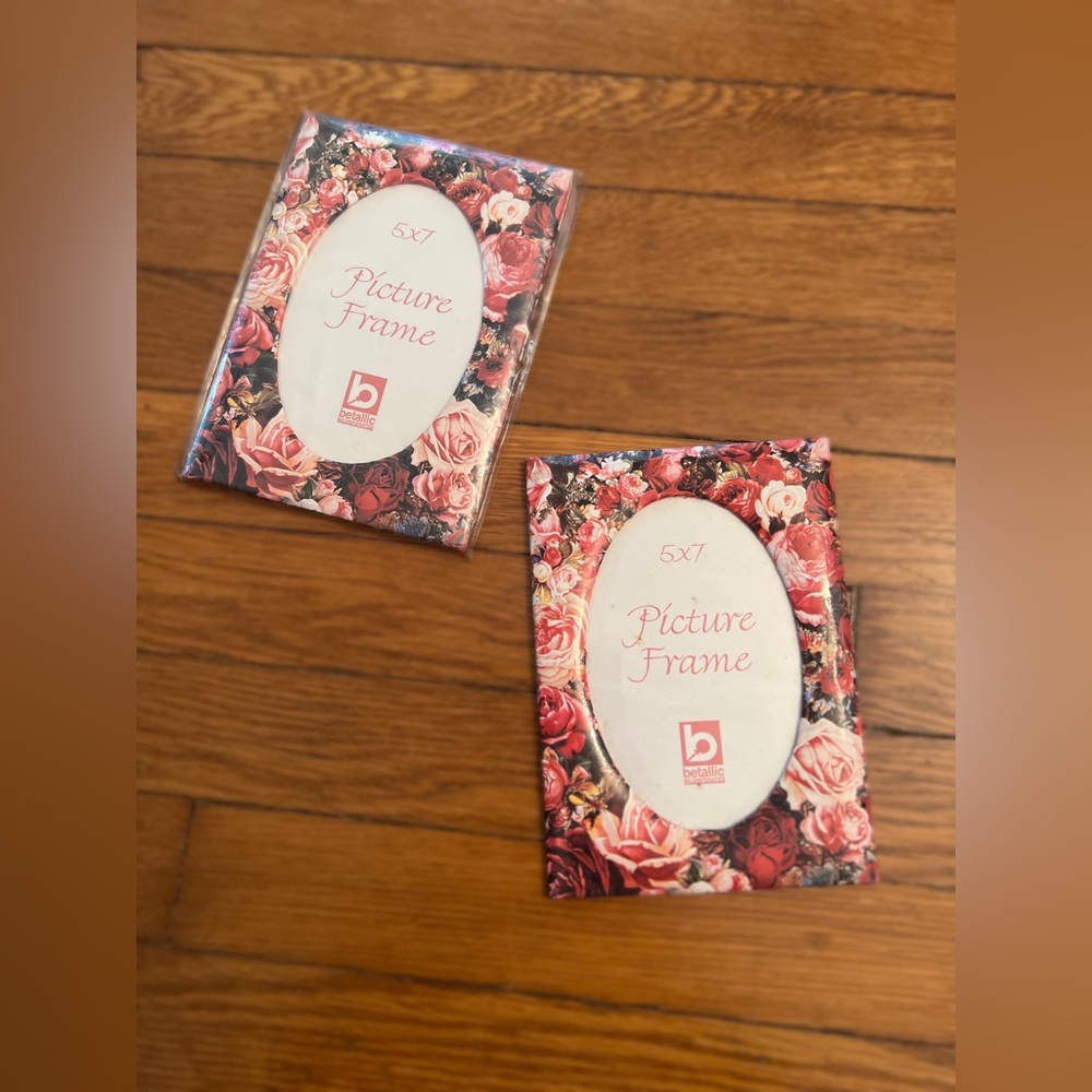 5x7 Floral Picture Frame - Pink & Red Rose Design (2)